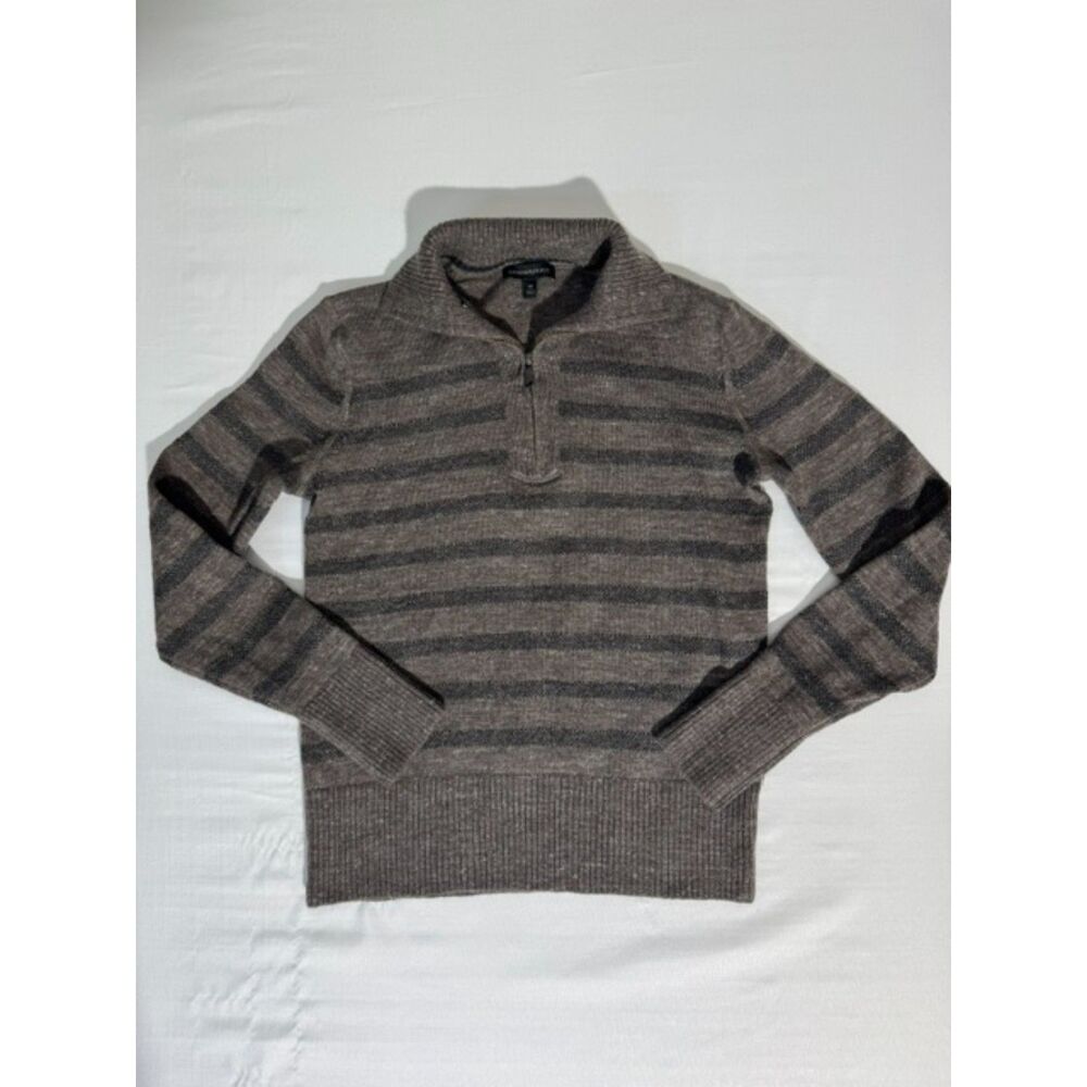 Banana Republic Striped Wool Blend Quarter Zip | Size Medium